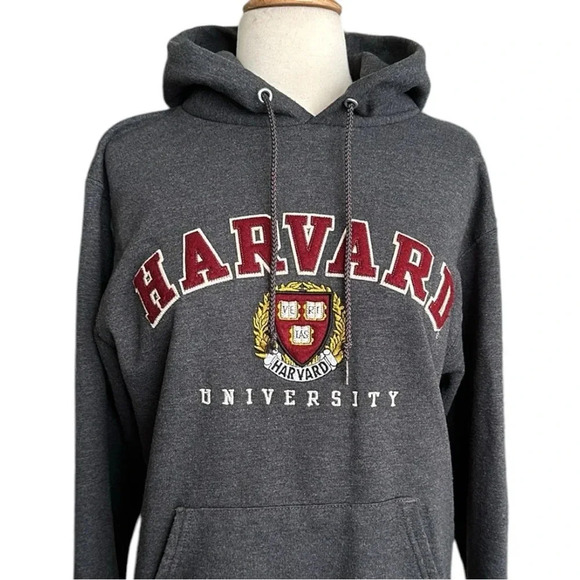 Champion Harvard University Hoodie Sweatshirt Embroidered Spell Out, Size Small - Picture 2 of 15